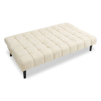 Sarantino Faux Suede Fabric Sofa Bed Furniture Lounge Seat Beige - ElectronX Plus