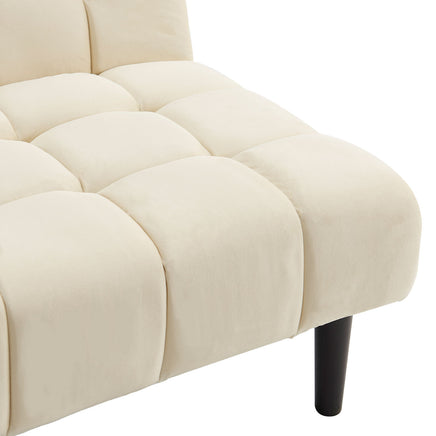 Sarantino Faux Suede Fabric Sofa Bed Furniture Lounge Seat Beige - ElectronX Plus