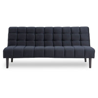 Sarantino Faux Suede Fabric Sofa Bed Furniture Lounge Seat Black - ElectronX Plus