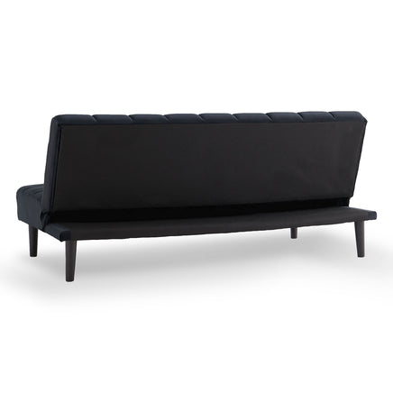 Sarantino Faux Suede Fabric Sofa Bed Furniture Lounge Seat Black - ElectronX Plus