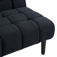 Sarantino Faux Suede Fabric Sofa Bed Furniture Lounge Seat Black - ElectronX Plus