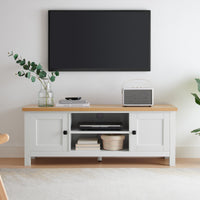 Sarantino Gio Tv Stand - White/natural - ElectronX Plus