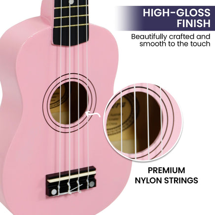 Karrera 21in Ukulele - Pink - ElectronX Plus