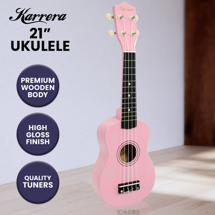 Karrera 21in Ukulele - Pink - ElectronX Plus