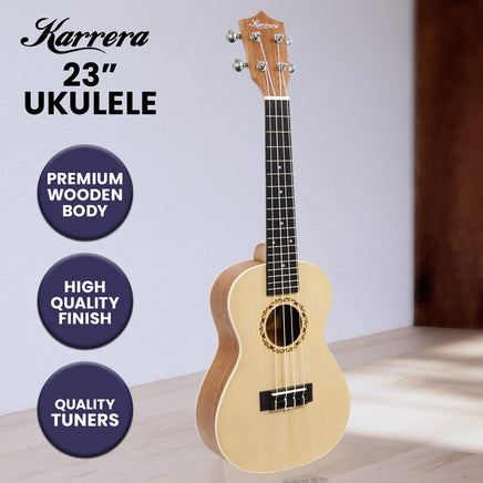 Karrera 23in Ukulele - Natural - ElectronX Plus