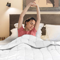 Laura Hill Weighted Blanket Heavy Quilt Doona Queen 9Kg -White - ElectronX Plus