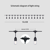 15M Solar Festoon String Lights Kits Globe Outdoor Christmas Party Garden - ElectronX Plus