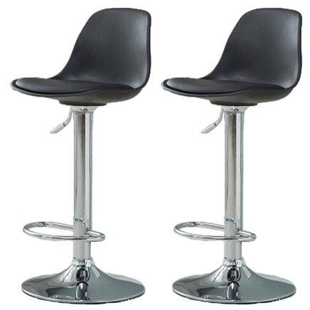 Bar Stools Kitchen Bar Stool Leather Barstools Swivel Gas Lift Counter Chairs x2 BS8402 Black - ElectronX Plus