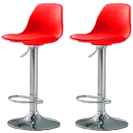 Bar Stools Kitchen Bar Stool Leather Barstools Swivel Gas Lift Counter Chairs x2 BS8402 Red - ElectronX Plus