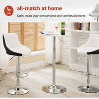 Bar Stools Kitchen Bar Stool Leather Barstools Swivel Gas Lift Counter Chairs x2 BS8403 White - ElectronX Plus