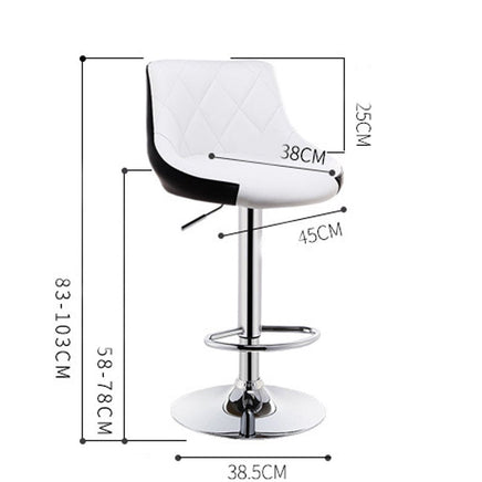 Bar Stools Kitchen Bar Stool Leather Barstools Swivel Gas Lift Counter Chairs x2 BS8403 White - ElectronX Plus