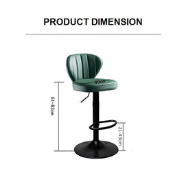 Bar Stools Kitchen Bar Stool Leather Barstools Swivel Gas Lift Counter Chairs x2 BS8405 Green - ElectronX Plus