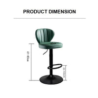 Bar Stools Kitchen Bar Stool Leather Barstools Swivel Gas Lift Counter Chairs x2 BS8405 Lightgreen - ElectronX Plus