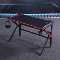 Gaming Desk Desktop PC Computer Desks Desktop Racing Table Office Laptop Home K-Shaped Legs Black 140cm - ElectronX Plus