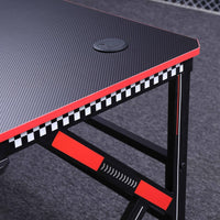 Gaming Desk Desktop PC Computer Desks Desktop Racing Table Office Laptop Home K-Shaped Legs Black 140cm - ElectronX Plus