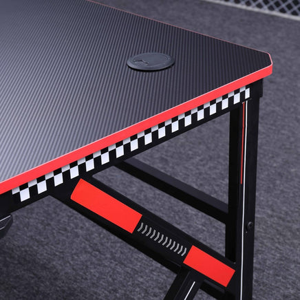 Gaming Desk Desktop PC Computer Desks Desktop Racing Table Office Laptop Home K-Shaped Legs Black 140cm - ElectronX Plus