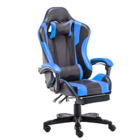 Gaming Chair Office Computer Seating Racing PU Executive Racer Recliner Large Blue - ElectronX Plus