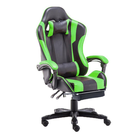 Gaming Chair Office Computer Seating Racing PU Executive Racer Recliner Large Green - ElectronX Plus