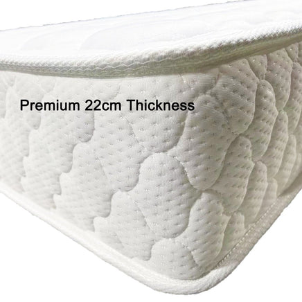 Premium 5 Zone Pocket Spring Foam Mattress Medium Firmness 22cm - Queen - ElectronX Plus