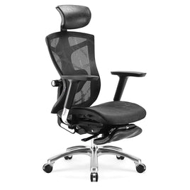 Sihoo Ergonomic Office Chair V1 4D Adjustable High-Back Breathable With Footrest And Lumbar Support Black - ElectronX Plus