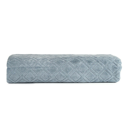 Premium Velour Diamond Design Jacquard Bath Towel (Blue) - ElectronX Plus