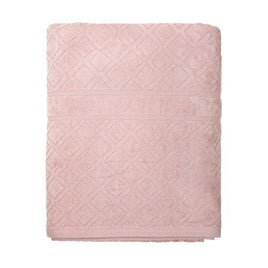 Premium Velour Diamond Design Jacquard Bath Towel (Pink) - ElectronX Plus