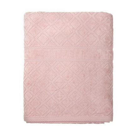 Premium Velour Diamond Design Jacquard Bath Towel (Pink) - ElectronX Plus