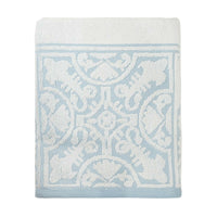 Premium Cotton Towel Jacquard White Blue Design - ElectronX Plus