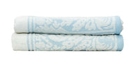 Premium Cotton Towel Jacquard White Blue Design - ElectronX Plus