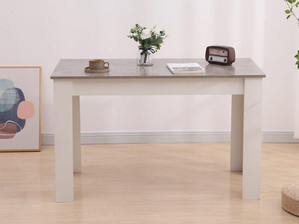 Dining Table Rectangular Wooden 120M-Grey&amp;White - ElectronX Plus