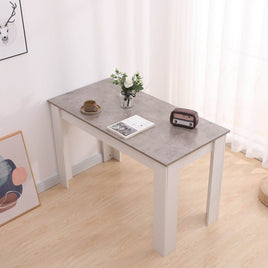 Dining Table Rectangular Wooden 120M-Grey&amp;White - ElectronX Plus