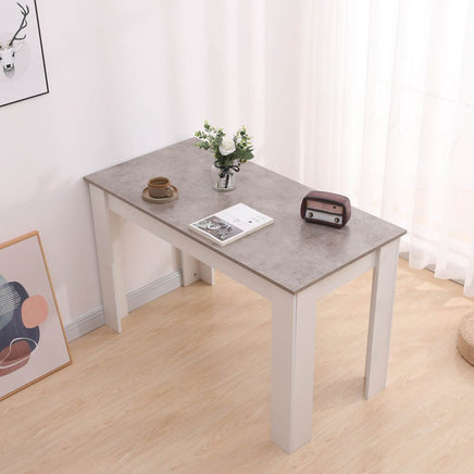 Dining Table Rectangular Wooden 120M-Grey&amp;White - ElectronX Plus