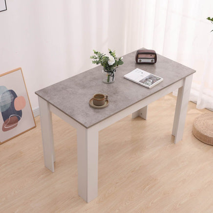 Dining Table Rectangular Wooden 120M-Grey&amp;White - ElectronX Plus