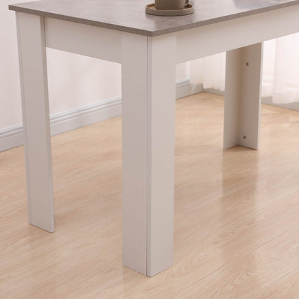 Dining Table Rectangular Wooden 120M-Grey&amp;White - ElectronX Plus