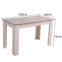 Dining Table Rectangular Wooden 120M-Grey&amp;White - ElectronX Plus