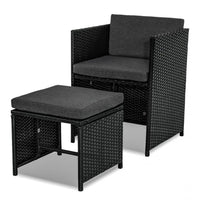 Bali 11 Piece Outdoor Dining Set-Black - ElectronX Plus