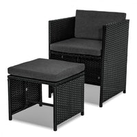 Bali 13PC Outdoor Dining Set-Black - ElectronX Plus