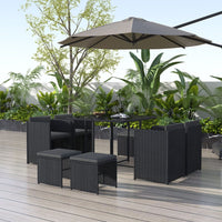 Horrocks 8 Seater Outdoor Dining Set-Black - ElectronX Plus