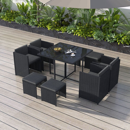 Horrocks 8 Seater Outdoor Dining Set-Black - ElectronX Plus