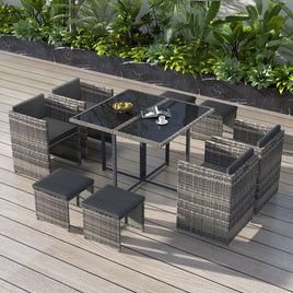 Horrocks 8 Seater Outdoor Dining Set-Grey - ElectronX Plus