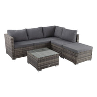 Ottoman-Style Outdoor Lounge Set in Grey - ElectronX Plus