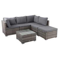 Ottoman-Style Outdoor Lounge Set in Grey - ElectronX Plus