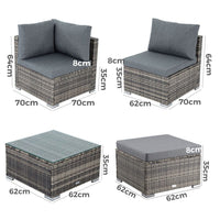 Ottoman-Style Outdoor Lounge Set in Grey - ElectronX Plus