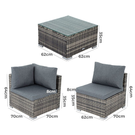 Outdoor Modular Lounge Sofa Bondi -Grey - ElectronX Plus