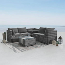 6PCS Outdoor Modular Lounge Sofa Coogee-Grey - ElectronX Plus