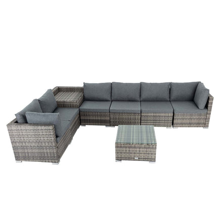 8PCS Outdoor Furniture Modular Lounge Sofa Lizard-Grey - ElectronX Plus