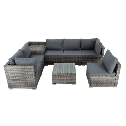 8PCS Outdoor Furniture Modular Lounge Sofa Lizard-Grey - ElectronX Plus