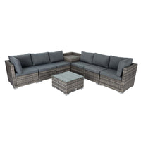 8PCS Outdoor Furniture Modular Lounge Sofa Lizard-Grey - ElectronX Plus