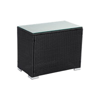 Black Wicker End Table - ElectronX Plus