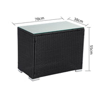 Black Wicker End Table - ElectronX Plus